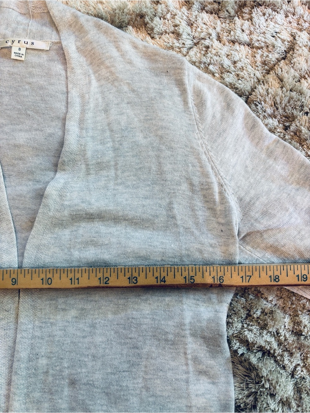 Cyrus Gray Open Front Longline Cardigan Sweater - Size S EUC - Picture 7 of 8